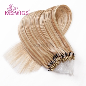 KSWIGS Wholesale <b>Micro</b> Ring Hair <b>Extensions</b> 100% Human Hair No Shedding Reusable Nano Loop For Salon Owners - Product Image 1