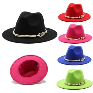 Sombreros Fedora Clásicos de Fieltro para Mujer, Elegantes, Lisos, de Ala Ancha, Estilo Jazz Vintage, para Fiesta o Iglesia, Novedad - Product Image 1