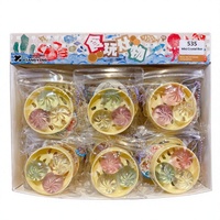 Mini pendentif créatif en forme de cage de Xiaolongbao en cristal, jouet anti-stress souple pour enfants, Chine