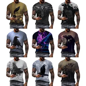 Raven Bird camicia stampata in 3D per uomo 2022 animali camicia con stampa digitale per uomo personalizzata Unisex Over Print t-Shirt OEM e ODM