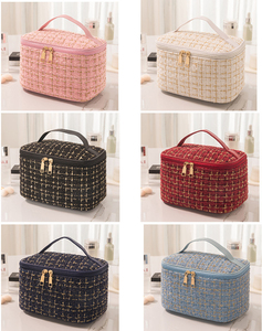 Venta al por mayor de artículos de tocador portátiles de viaje para mujer, estuches de cosméticos grandes, bolsas de cosméticos, bolsa de maquillaje con asa superior - Product Image 5