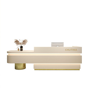 Premium <strong>Custom</strong>-<strong>Made</strong> Modern Wooden <strong>Reception</strong> Desk for Commercial Use in Hospitals Hotels Gyms Office Buildings Malls - Product Image 6