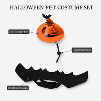 Meilleures ventes Alibaba : Ensemble de décoration d'Halloween pour animaux de compagnie, assortiment de chapeaux de sorcière, capes et accessoires, tenues pour chats et chiens style Europe et Amérique, citrouille
