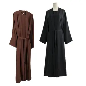 Bicomfort 2024 bán buôn Trung Đông Thổ Nhĩ Kỳ Dubai abaya kích thước lớn màu rắn ăn mặc hai mảnh thiết lập với áo choàng bên ngoài
