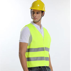 Gilet de sécurité collant personnalisé haute visibilité à deux rayures vêtements de travail gilet de Protection de sécurité gilet réfléchissant pour travaux de Construction - Product Image 1