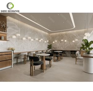Mostrador de Recepción de Alta Calidad en Madera y Mármol, Personalizado, Duradero, Moderno, Conjunto de Muebles de Oficina para Sala de Exhibición de Empresa - Product Image 4