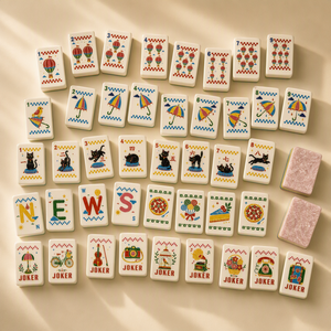 U.fun Set di Mahjong Americano di Lusso, Tessere Moderne in Acrilico, Portatile, Ecologico, Resistente all'Acqua, Tema Gatto con Retro Perlato <span class=keywords><strong>Rosa</strong></span> - Product Image 1