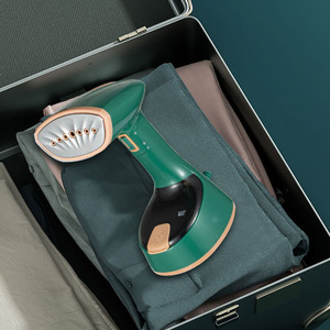 Plancha de vapor portátil de mano, plancha eléctrica plegable negra con cepillo, para ropa, con tanque de agua y accesorios. - Product Image 4