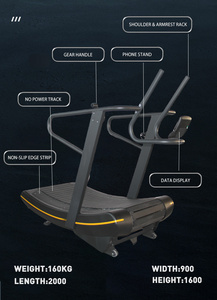 Hot Bán Không Được Hỗ Trợ Cơ Khí Chạy Máy Phòng Tập Thể Dục Nhà Không Được Hỗ Trợ Cong Máy Chạy Bộ Cho Đi Bộ - Product Image 6