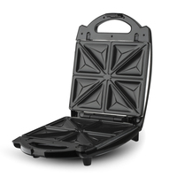 Grille-pain pour petit-déjeuner, grandes plaques en acier inoxydable, 4 tranches, gaufrier, panini grill, 3 en 1, appareil à sandwich