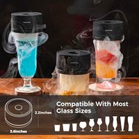 Kit fumeur électrique pour whisky, rechargeable, pour cocktails, avec 6 copeaux de bois, système de chauffage sans flamme, style Old Fashioned, en acier inoxydable