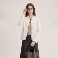 Vêtement d'extérieur élégant pour femme à col montant, silhouette raffinée, haut polyvalent pour les vendeurs transfrontaliers