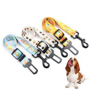 Custom Adjustable Sublimation Printed Logo PP Nylon Polyester Safety Perros Mascota Pet Cat <strong>Dog</strong> Leash Car Seat <strong>Belt</strong> - Product Image 1