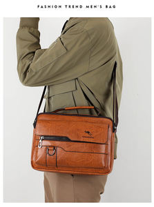 Wholesale <b>Men's</b> PU Leather Shoulder <b>Bag</b> Fashion Male <b>Messenger</b> Crossbody <b>Bag</b> <b>Men</b> Business Travel Handbag Boy Phone <b>Bag</b> - Product Image 2