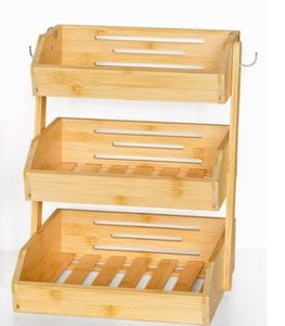 Cucina cesto di <span class=keywords><strong>frutta</strong></span> di bambù bancone cucina 3 strati scatola di conservazione della <span class=keywords><strong>frutta</strong></span> grande porta <span class=keywords><strong>frutta</strong></span> con 2 ganci a banana - Product Image 6