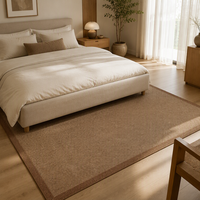 Tapis d'intérieur lavable en faux sisal à poils ras, antidérapant, texture naturelle, pour salon, chambre et décoration intérieure