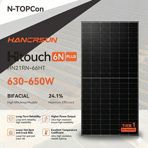 Panneaux solaires bifaciaux de 645 W de puissance industrielle, module Topcon double vitrage pour projets solaires au sol - Product Image 1