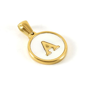 Dijes de Letras del Alfabeto Esmaltados de la A a la Z |   Colgante de Acero Inoxidable Chapado en Oro de 18K PVD, Hipoalergénico, Resistente al Agua y Sin Decoloración - Product Image 4