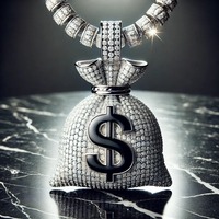 Pendentif Hip-Hop Moissanite Personnalisé de Qualité Supérieure, Plaqué Or 14 carats, Style Iced Out pour Rappeur, Disponible à la Vente pour Chaîne