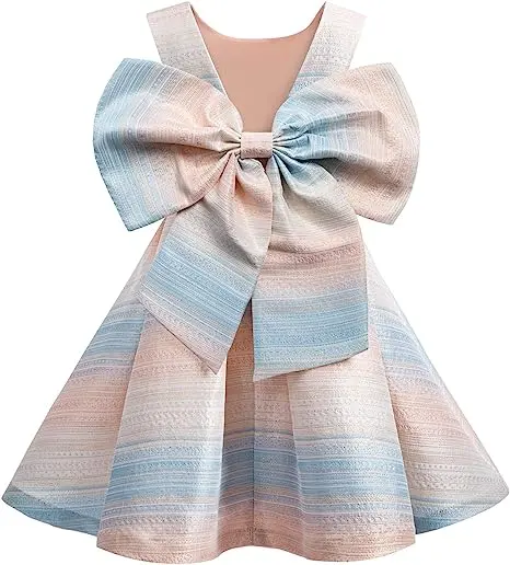 Детское нарядное платье радужного цвета с цветочным принтом, летнее праздничное платье принцессы для девочек, От 0 до 5 лет Детское платье фиолетового цвета