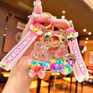 Rabbit Year Night Light Drifting Bottle Colorful <b>Beads</b> Drifting Sand Bottle Liquid in Oil Key Chain Bookbag Hanger Wholesale - Product Image 2