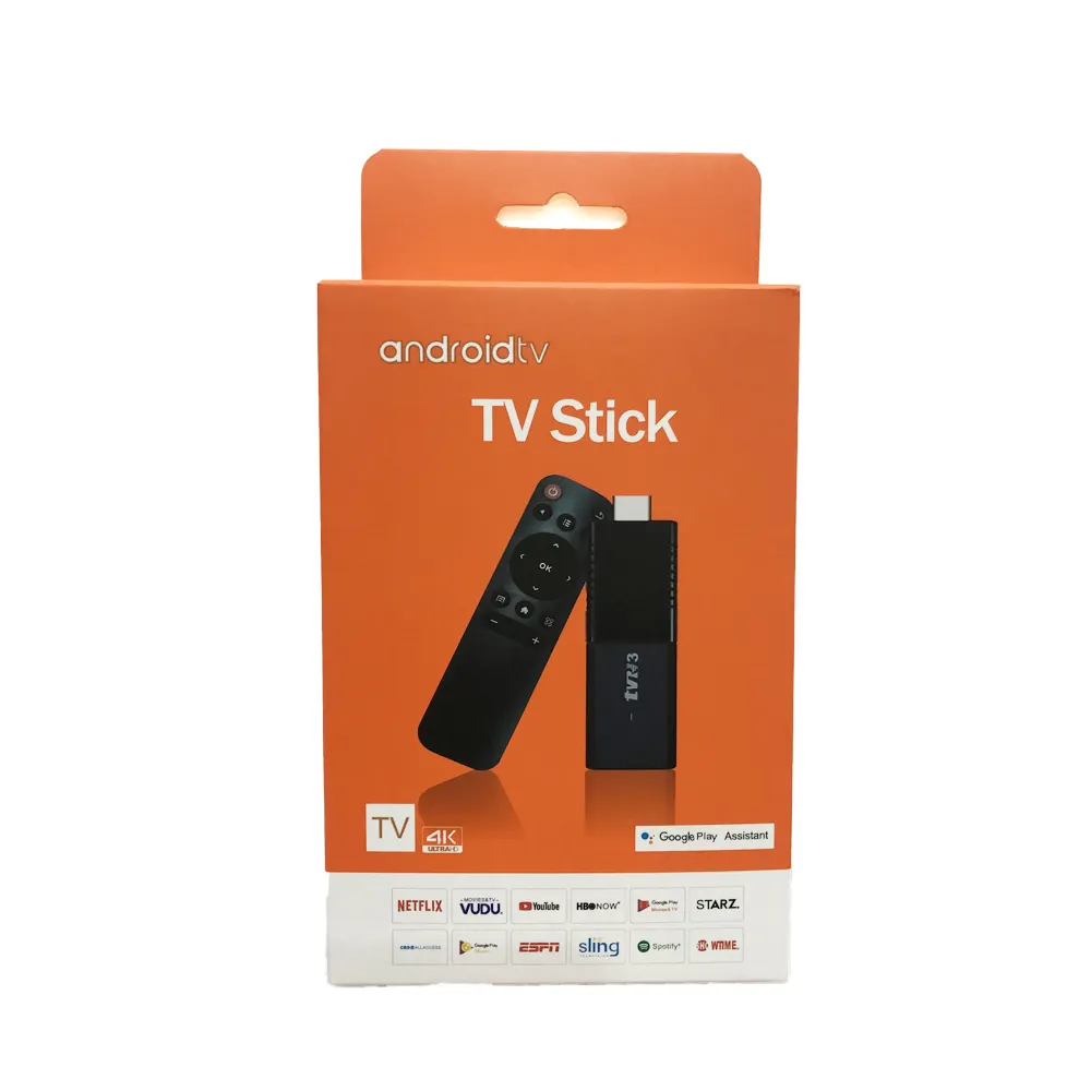 Cheap price android tv dongle R3 4k Dual Wifi 2G 16G Quad core usb Tv stick with 2.4g voice tv remote control
