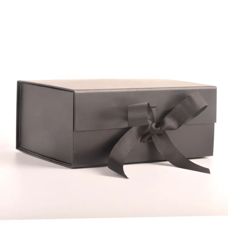 사용자 정의 인쇄 럭셔리 단단한 접는 검은 종이 포장 자석 폐쇄 뚜껑 골판지 로고와 접이식 마그네틱 선물 상자