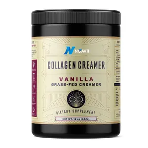 Crème au café au collagène, poudre de vanille, poudre de Keto, herbe nourrie, Peptides de collagène hydrolysés pour une peau et des ongles sains, huile MCT