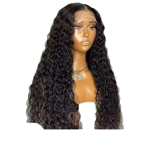 วิกผมยาวหยิกสำหรับผู้หญิง ทรงลอนใหญ่<span class=keywords><strong>ฟู</strong></span>ฟ่อง แบบคอร์นเพิร์ม แสกกลาง ถักด้วยมือ พร้อมตาข่ายด้านหน้า ทำจากผมแท้ยุโรปแบบเรมี่ - Product Image 1