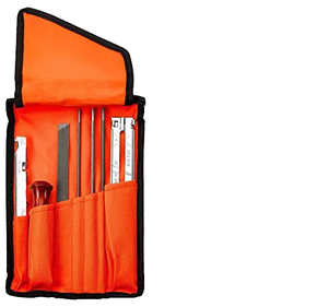 Kit de bricolage d'affûtage de tronçonneuse en acier professionnel de 10 pièces poignée en bois dur diamant barre de guidage de fichier rond/plat outils d'affûtage de fichier - Product Image 4