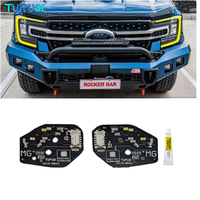 Faro Láser con Luz Diurna Amarilla Ámbar para Ford Ranger Raptor Everest T9 Matrix y Placas LED DRL Ojos de Ángel