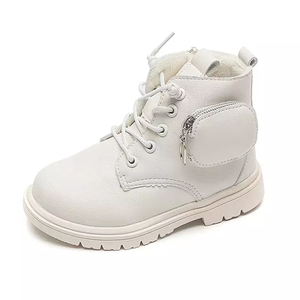 Custom New Fashion Unisex in pelle nera per bambini bambini stivaletti da ragazzo per 13 anni pantofole invernali con lacci per ragazze - Product Image 3