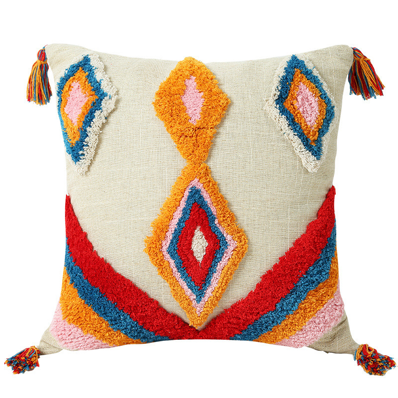 Fundas De Almohada Azul Marino Naranja Quemado De 16 X 16 Pulgadas