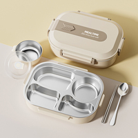 Boîte à bento pour enfants en acier inoxydable avec pot de nourriture isolé sous vide bol à soupe baguettes cuillère