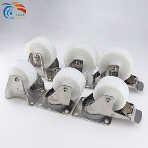 Europeu 3 "4" 5 "PA Placa De Aço Inoxidável Com Freio Rodízio Roda Base Placa 105*85mm Rodízios - Product Image 6