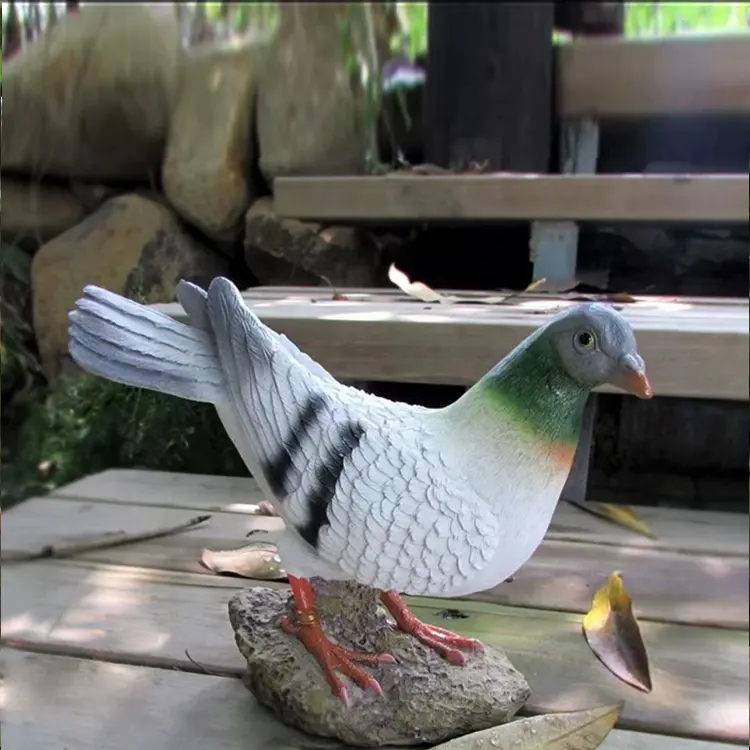 Fiberglass animal sculpture, pigeon and bird ornaments, garden and outdoor garden landscape decoration