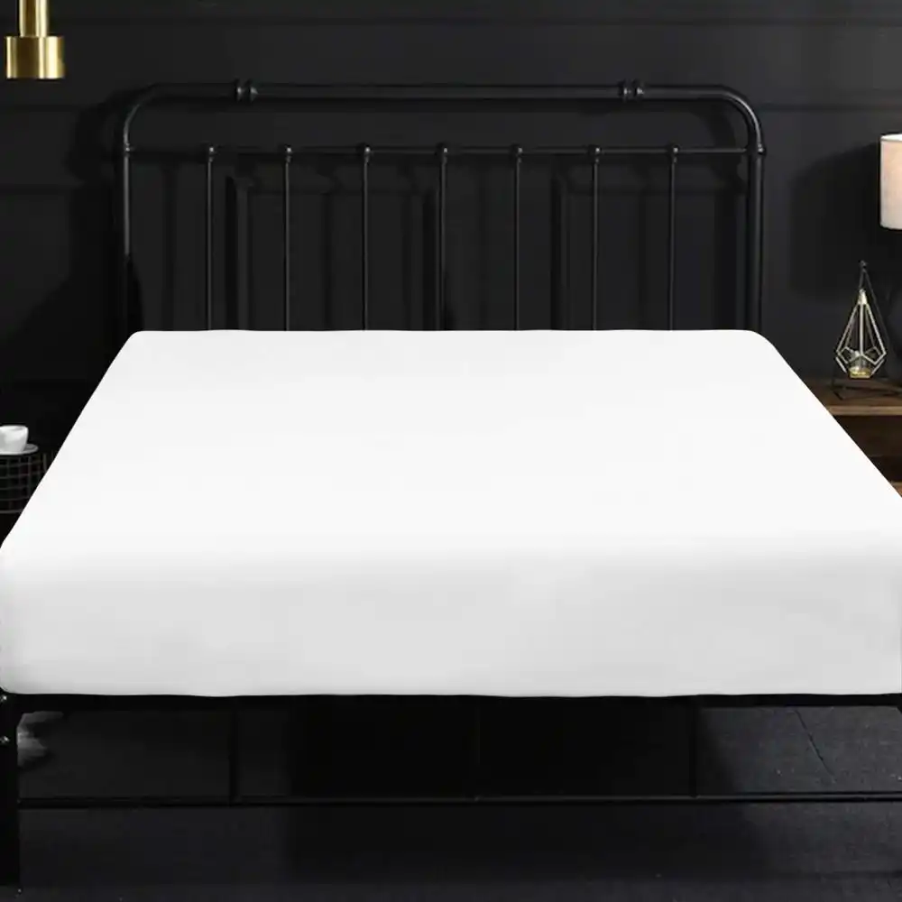 100% microfibra cepillado Puro Blanco cama sábana para Hotel/Hospital