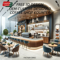 Comptoir de café design pour kiosque, décoration de café, armoires en bois, comptoir de bar pour solutions de café