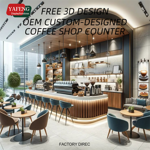 Bancone per Chiosco Caffè, Design per Caffetteria, Decorazione con Mobili in Legno, Bancone <span class=keywords><strong>Bar</strong></span> per Soluzioni Caffetteria - Product Image 1