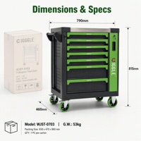 Ensemble d'outils en acier inoxydable robuste de 258 pièces, chariot à outils à 7 tiroirs, armoire à outils roulante pour le rangement et l'utilisation en atelier