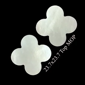 HQ GEMS Top Quality White Shell Pearl VC Jewelry Gemstone Van Clover Stones