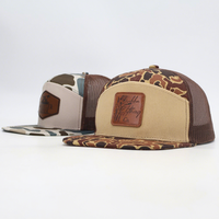 Casquette de chasse Richardson 7 panneaux en maille personnalisée de haute qualité avec logo brodé, camouflage vert, casquette trucker Richardson 112