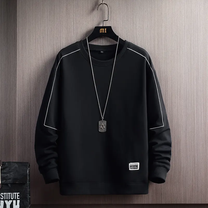 China Fabrikant Effen Kleur Zwart Sweatshirt O Hals Sweatshirts Voor Man