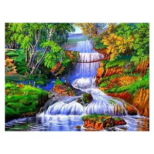 Kit pittura diamante 5d "cascata scenario" immagini di diamanti punto croce 3d strass ricamo Decor tela astratta moderna