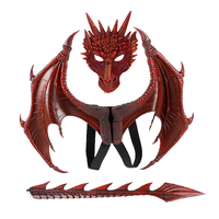 Ensemble de costumes de masque de dragon en gros pour Halloween, décorations de fête, ailes, queue, rechargeable, en polyester réutilisable