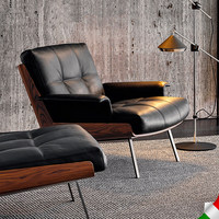 Canapé individuel DaiKi, fauteuil de loisir, accoudoir design, villa, balcon, salon, cuir véritable, meubles de maison italiens personnalisés, légers