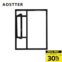 Ventana Abatible de Aluminio de Grado Profesional con Doble Acristalamiento y Sellado Impermeable, Ventanas de Aluminio con Rotura de Puente Térmico