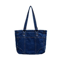 Damen College-Studentin Große Kapazität Cowboy-Tasche Universitäts-Umhängetasche Denim-Tasche Nylon-Schulranzen Einschultertasche Mädchen-Handtasche