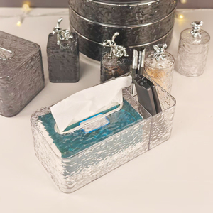 Penjualan terlaris Ultra lembut pola gletser Modern ramah lingkungan PET + ABS tempat tisu kotak kubus kreatif Hotel terinspirasi tisu Toilet - Product Image 2