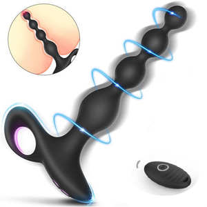 Pemijat Manik-Manik Anal Silikon, <span class=keywords><strong>Vibrator</strong></span> Anal Plug Isi Ulang USB, Mainan Seks <span class=keywords><strong>Gay</strong></span>, Penjualan Langsung Pabrik - Product Image 1